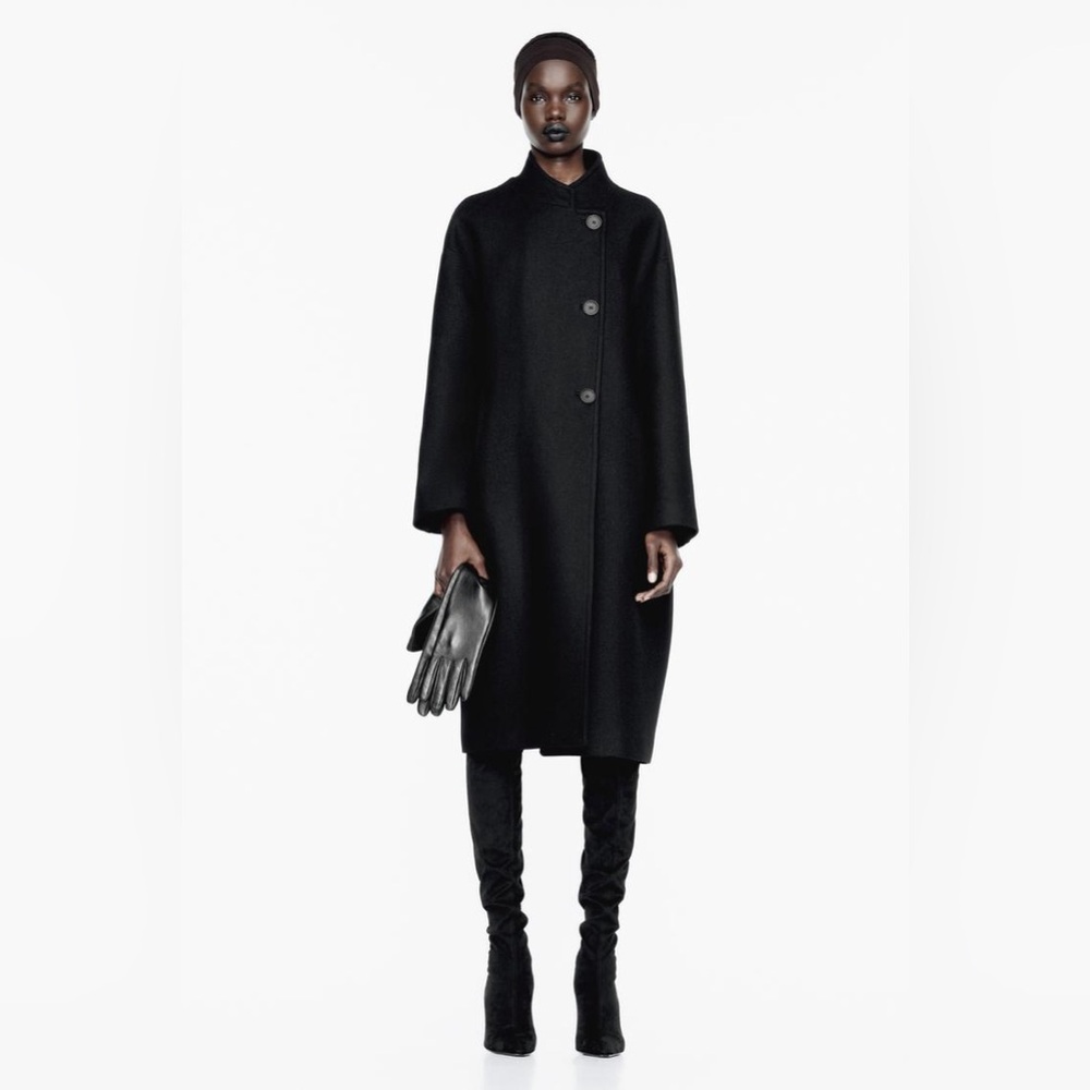 ZARA HIGH COLLAR WOOL BLEND COAT